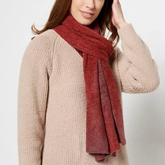 Barefoot Dreams Accessories - Barefoot Dreams Cozy Chic Lite Confetti Scarf Crimson Rosewood